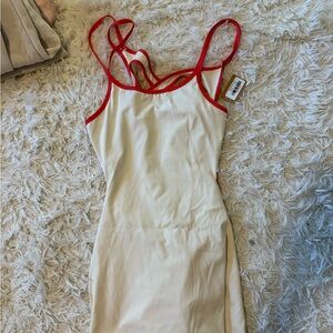 Vestique Vibrant Red and Soft White Apparel